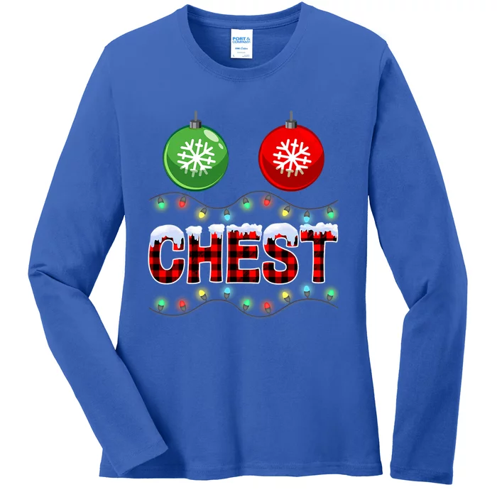 Chest Nuts Christmas Lights Xmas Matching Couple Chestnuts Cute Gift Ladies Long Sleeve Shirt