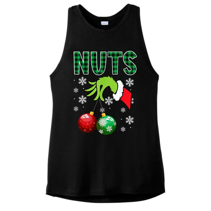 Chest Nuts Christmas  Funny Matching Couple Chestnuts Ladies Tri-Blend Wicking Tank