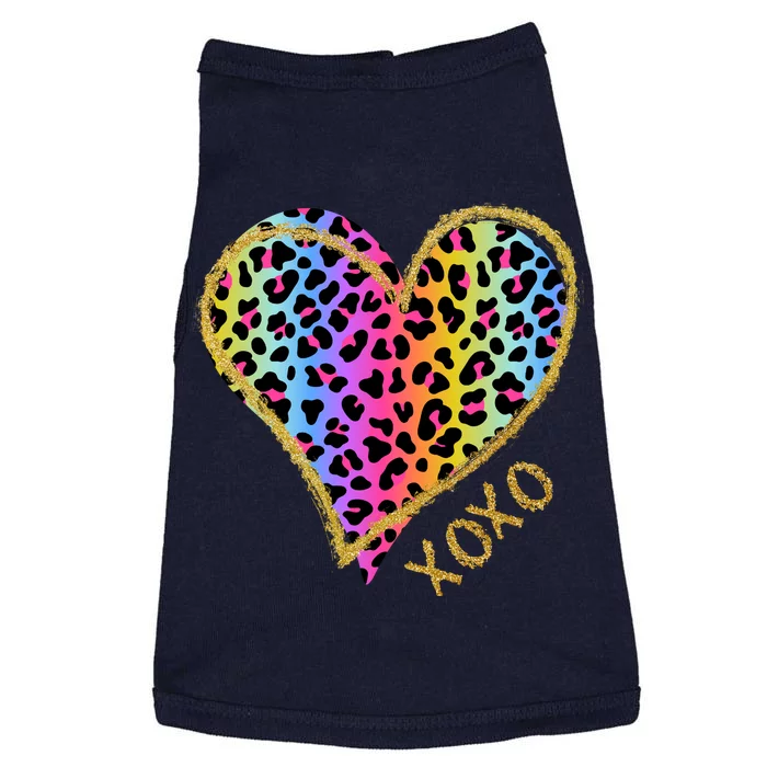 Colorful Neon Cheetah Print Heart Xoxo Doggie Tank