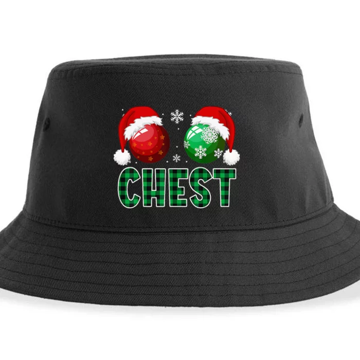 Chest Nuts Christmas Funny Matching Couple Chestnuts Sustainable Bucket Hat