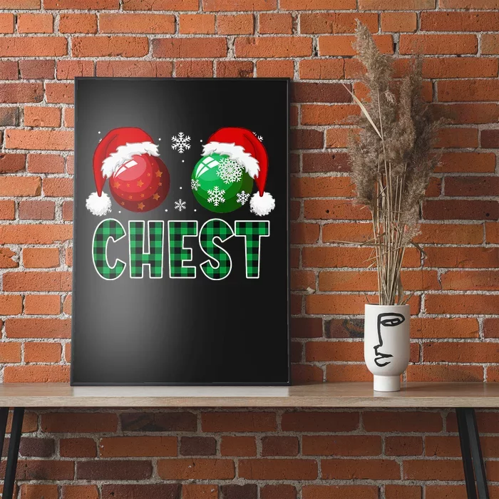 Chest Nuts Christmas Funny Matching Couple Chestnuts Poster