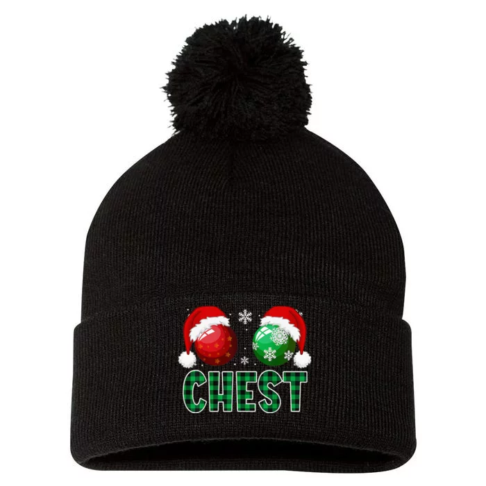 Chest Nuts Christmas Funny Matching Couple Chestnuts Pom Pom 12in Knit Beanie