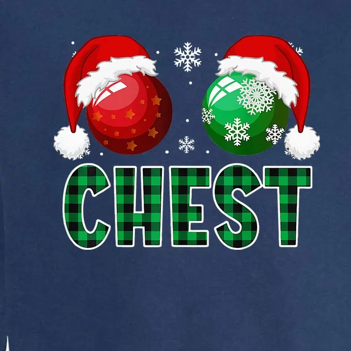 Chest Nuts Christmas Funny Matching Couple Chestnuts Garment-Dyed Sweatshirt