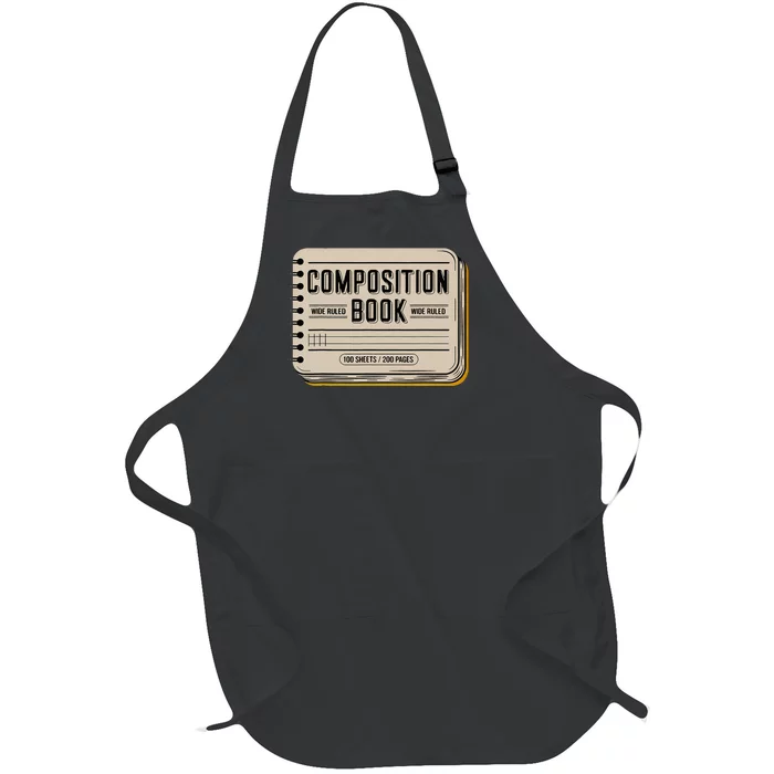 Composition Notebook Costume Teacher Group Matching Full-Length Apron With Pocket