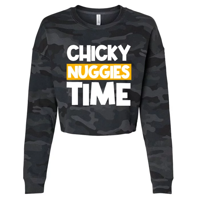 Chicky Nuggies Chicken Nuggets Lover Baked Fried Breaded Cropped Pullover Crew