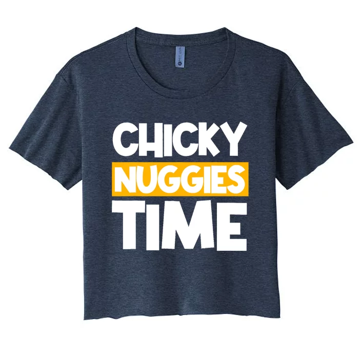 Chicky Nuggies Chicken Nuggets Lover Baked Fried Breaded Women's Crop Top Tee