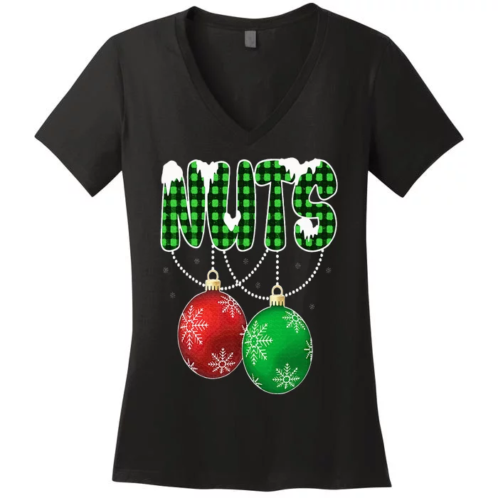 Chest Nuts Christmas Matching Couple Chestnuts Women's V-Neck T-Shirt