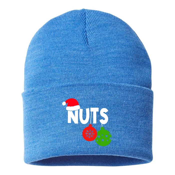 Chest Nuts Christmas Funny Matching Couple Chestnuts Gift Sustainable Knit Beanie