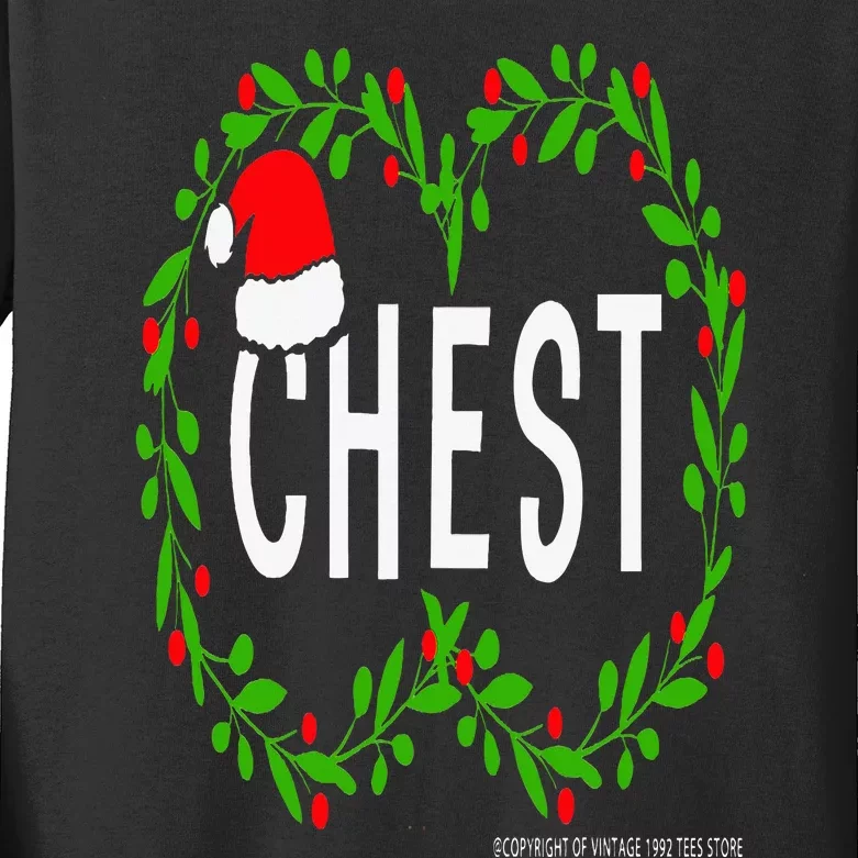 Chest Nuts Christmas Funny Matching Couple Chestnuts Kids Long Sleeve Shirt