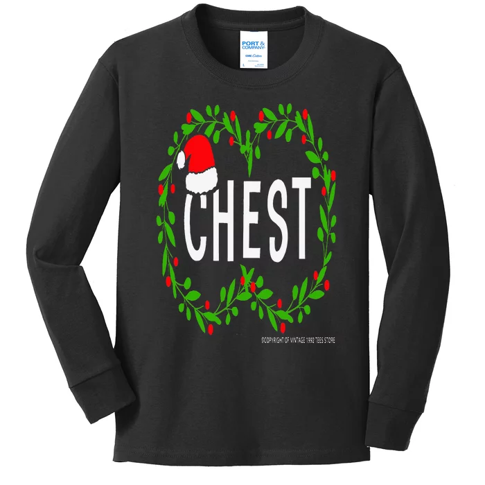 Chest Nuts Christmas Funny Matching Couple Chestnuts Kids Long Sleeve Shirt