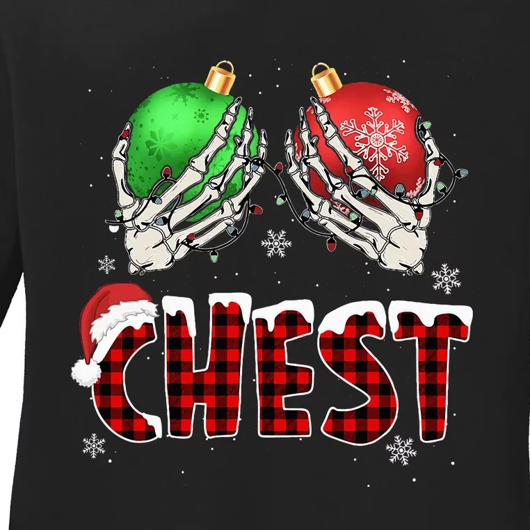 Chest Nuts Christmas Chestnuts Xmas Couple Matching Costume Ladies Long Sleeve Shirt