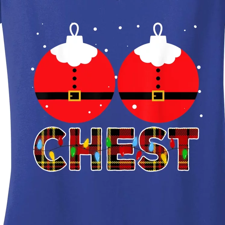 Chest Nuts Christmas Matching Couple Chestnuts Xmas Women's V-Neck T-Shirt