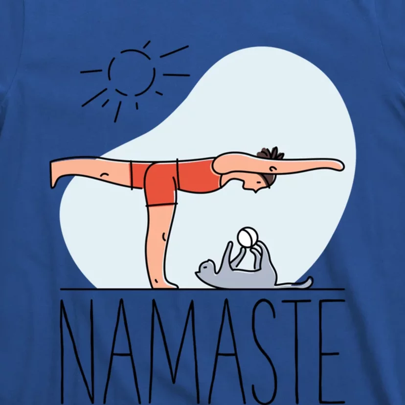 Cute Namaste Cat Yoga Pose Funny Gift For Kitty Cat Lovers Funny Gift T-Shirt