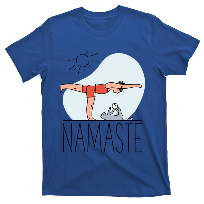 Cute Namaste Cat Yoga Pose Funny Gift For Kitty Cat Lovers Funny Gift T-Shirt