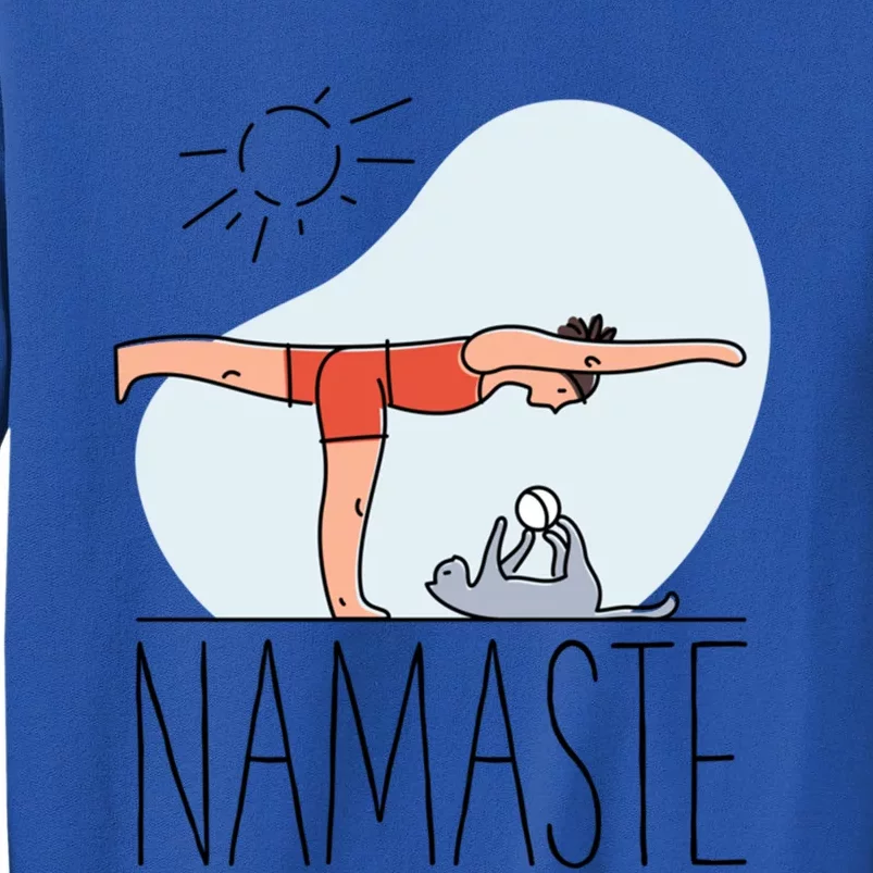 Cute Namaste Cat Yoga Pose Funny Gift For Kitty Cat Lovers Funny Gift Tall Sweatshirt