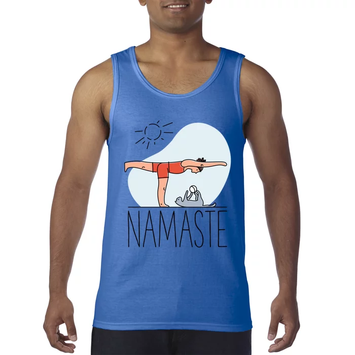 Cute Namaste Cat Yoga Pose Funny Gift For Kitty Cat Lovers Funny Gift Tank Top