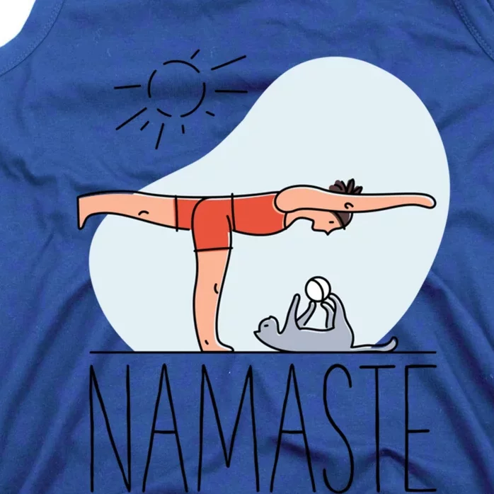 Cute Namaste Cat Yoga Pose Funny Gift For Kitty Cat Lovers Funny Gift Tank Top