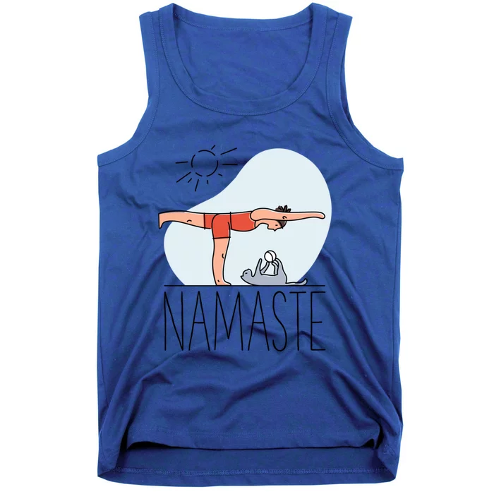 Cute Namaste Cat Yoga Pose Funny Gift For Kitty Cat Lovers Funny Gift Tank Top