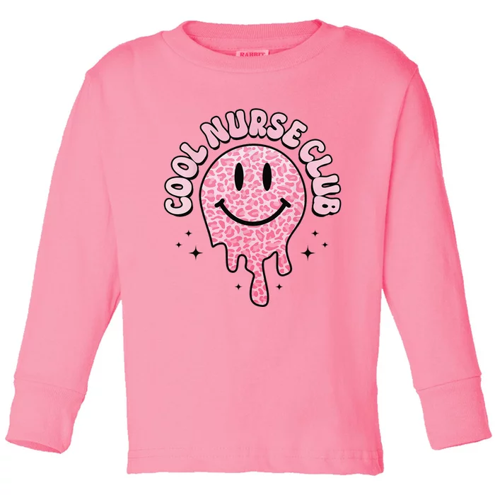 Cool Nurse Club Healthcare Worker Nurse Life Groovy Retro Toddler Long Sleeve Shirt