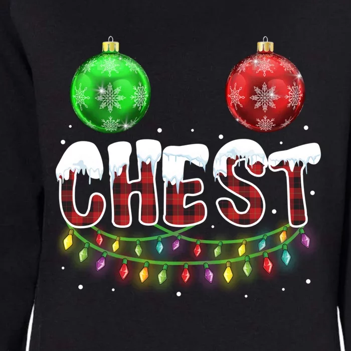 Chest Nuts Christmas Funny Gift Funny Matching Couple Chestnuts Funny Gift Womens California Wash Sweatshirt