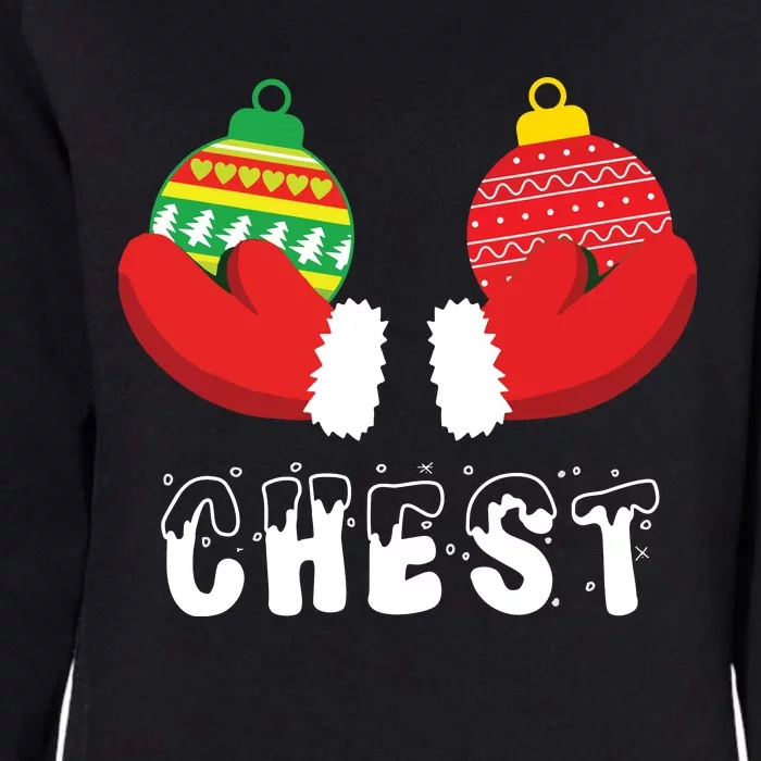 Chest Nuts Christmas Funny Matching Couple Chestnuts Womens California Wash Sweatshirt