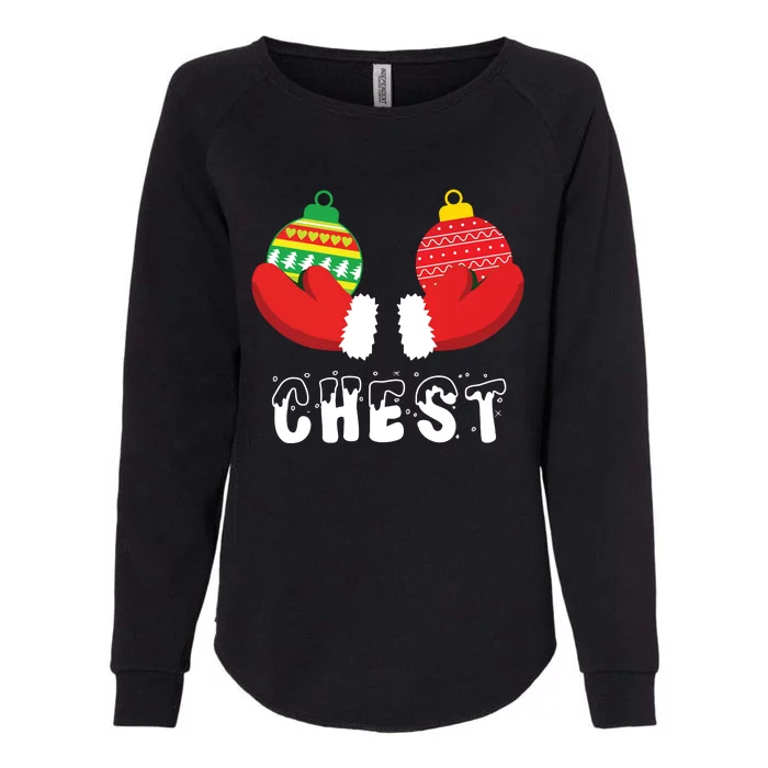 Chest Nuts Christmas Funny Matching Couple Chestnuts Womens California Wash Sweatshirt