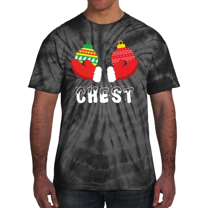 Chest Nuts Christmas Funny Matching Couple Chestnuts Tie-Dye T-Shirt