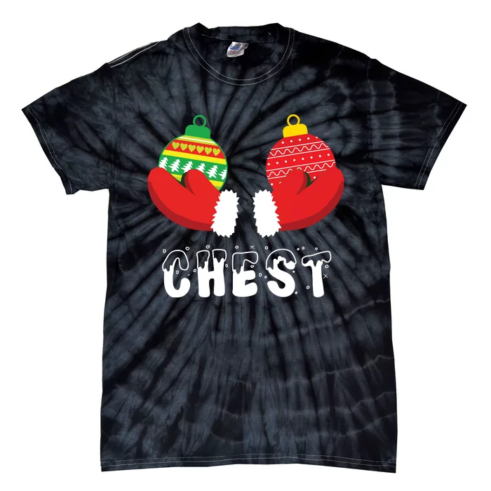 Chest Nuts Christmas Funny Matching Couple Chestnuts Tie-Dye T-Shirt