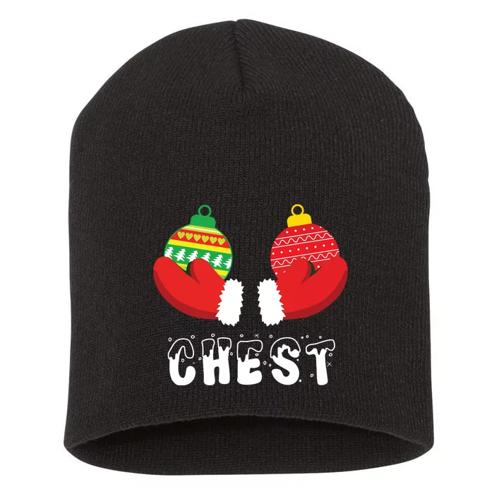 Chest Nuts Christmas Funny Matching Couple Chestnuts Short Acrylic Beanie