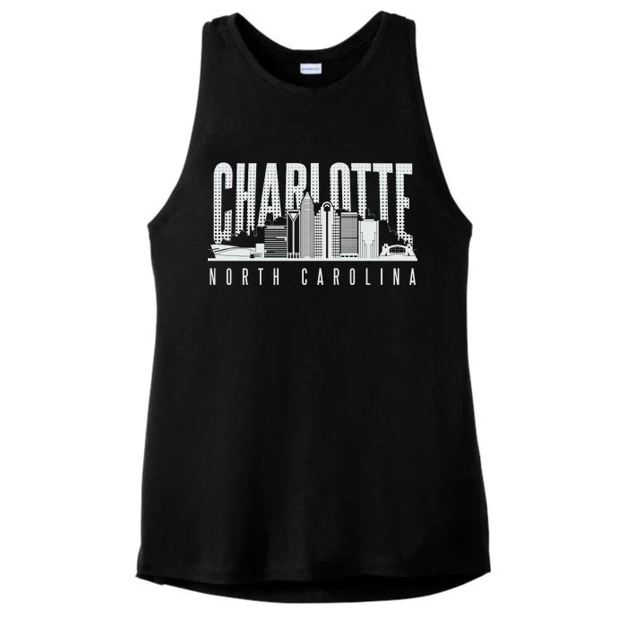 Charlotte North Carolina City Ladies Tri-Blend Wicking Tank