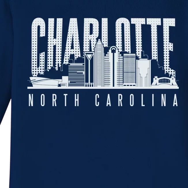 Charlotte North Carolina City Baby Long Sleeve Bodysuit