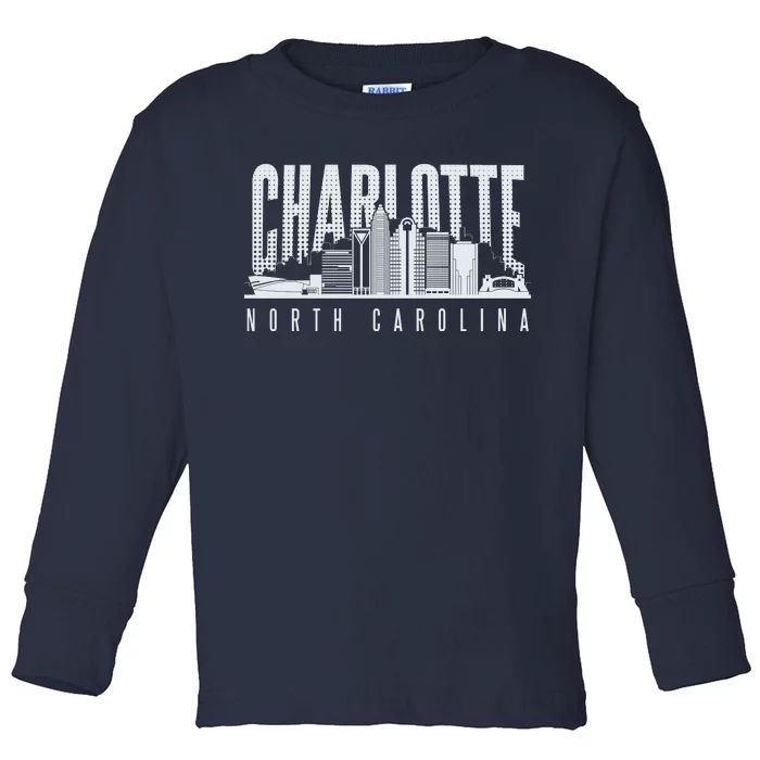 Charlotte North Carolina City Toddler Long Sleeve Shirt