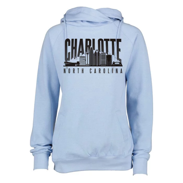 Charlotte North Carolina City Womens Funnel Neck Pullover Hood