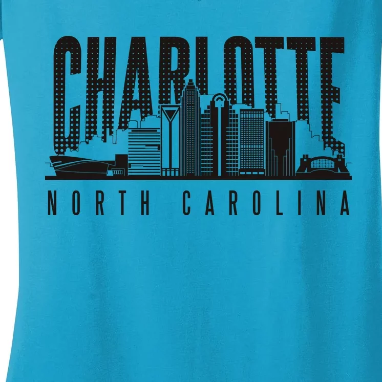 Charlotte North Carolina City Women's V-Neck T-Shirt