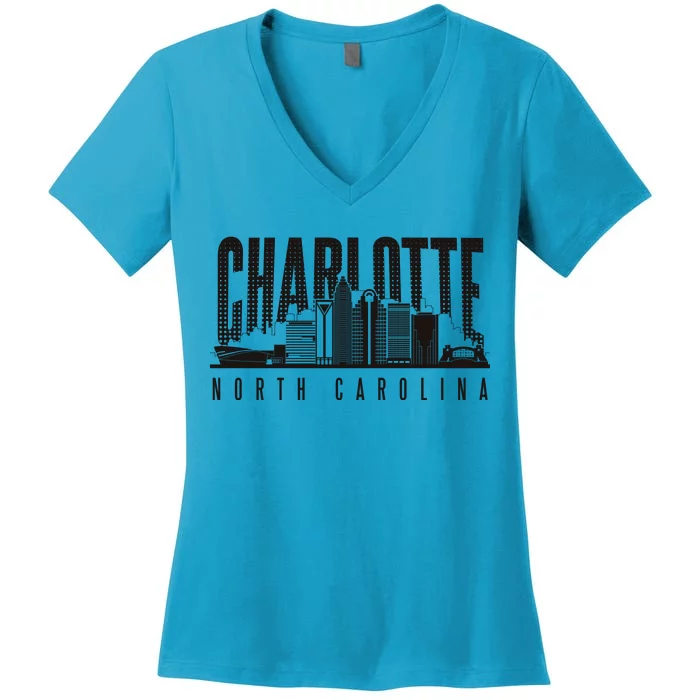 Charlotte North Carolina City Women's V-Neck T-Shirt