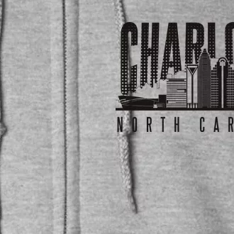 Charlotte North Carolina City Full Zip Hoodie