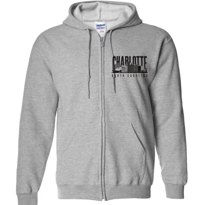 Charlotte North Carolina City Full Zip Hoodie