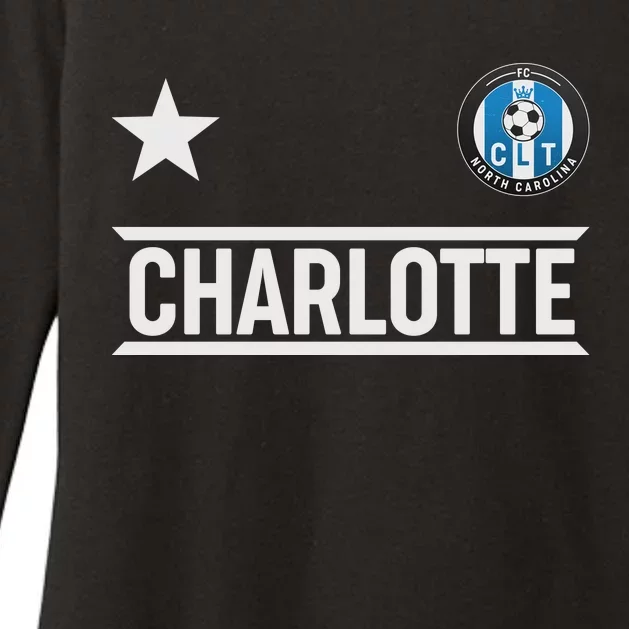 Charlotte North Carolina Soccer Jersey Womens CVC Long Sleeve Shirt