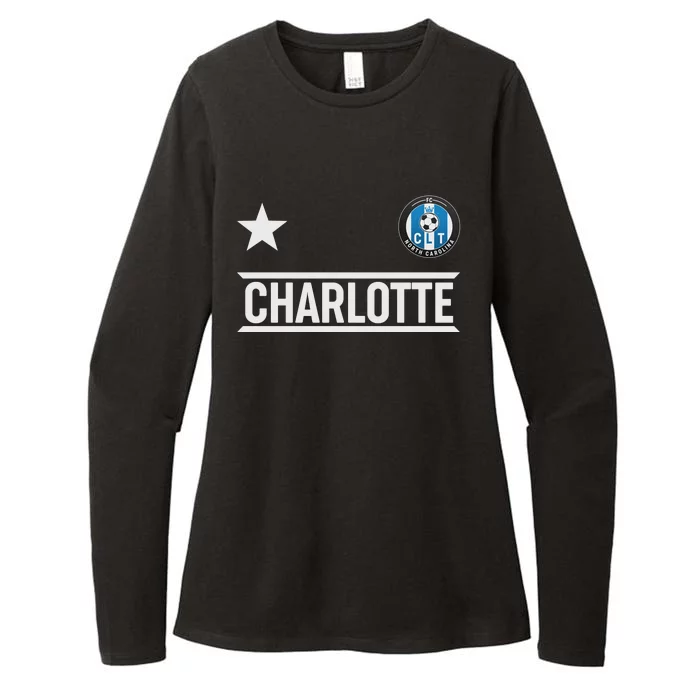 Charlotte North Carolina Soccer Jersey Womens CVC Long Sleeve Shirt