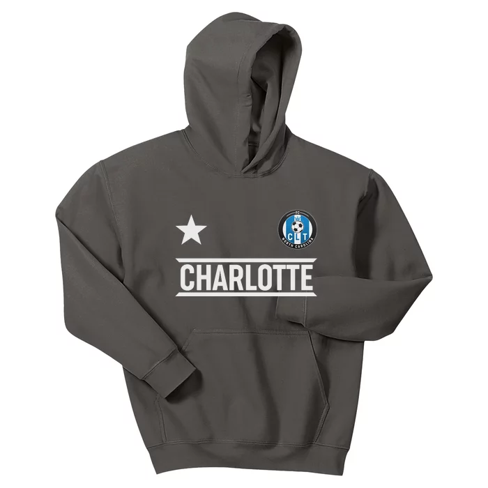 Charlotte North Carolina Soccer Jersey Kids Hoodie