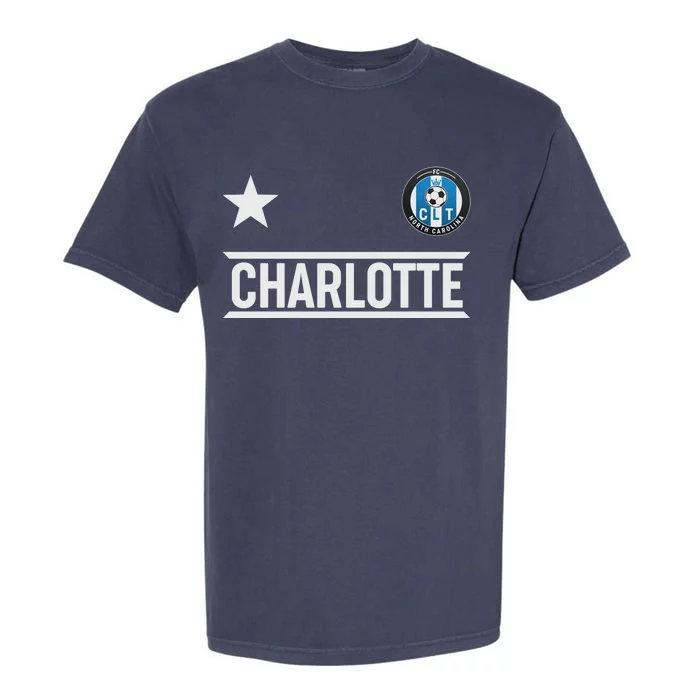 Charlotte North Carolina Soccer Jersey Garment-Dyed Heavyweight T-Shirt