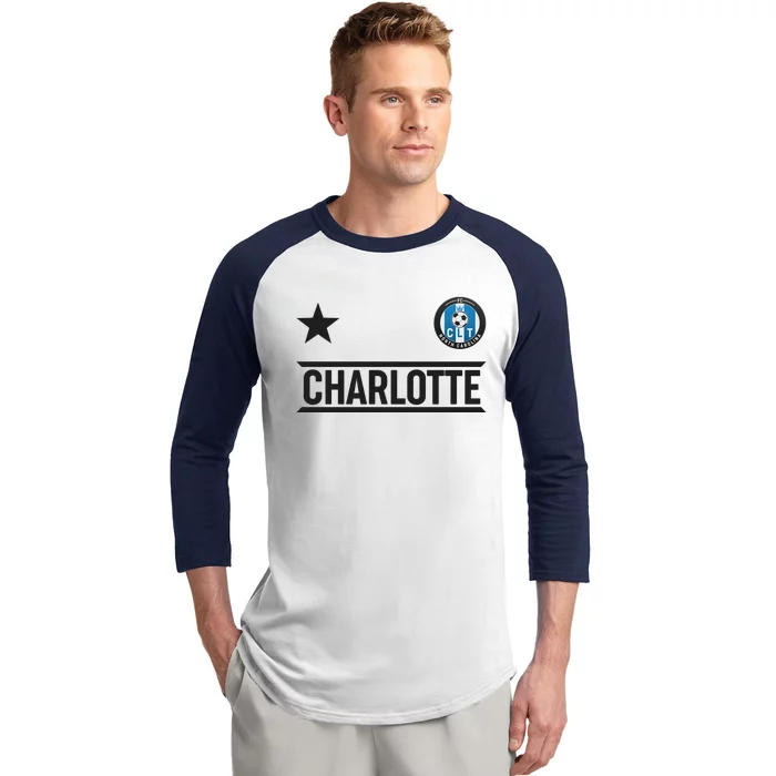 Charlotte North Carolina Soccer Jersey Baseball Sleeve Shirt