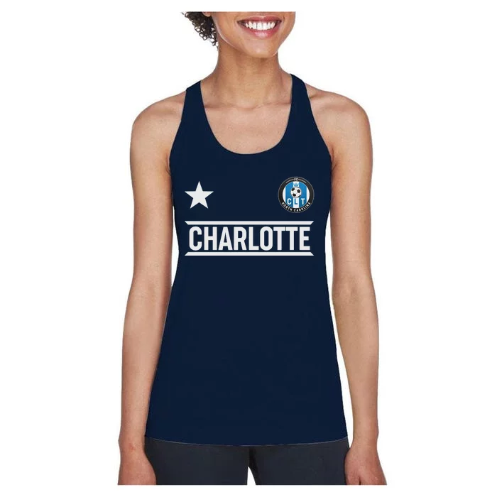 Charlotte North Carolina Soccer Jersey Women's Racerback Tank