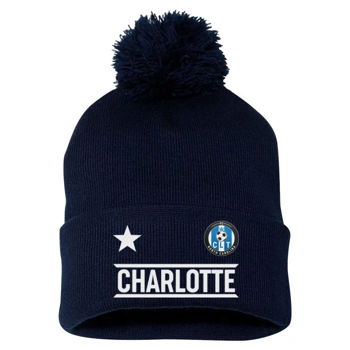 Charlotte North Carolina Soccer Jersey Pom Pom 12in Knit Beanie