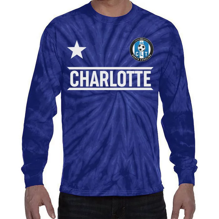 Charlotte North Carolina Soccer Jersey Tie-Dye Long Sleeve Shirt