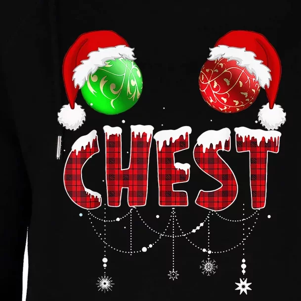 Chest Nuts Christmas Funny Matching Couple Chestnuts Womens Funnel Neck Pullover Hood