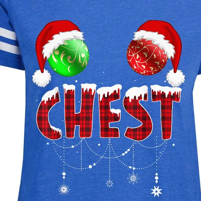 Chest Nuts Christmas Funny Matching Couple Chestnuts Enza Ladies Jersey Football T-Shirt