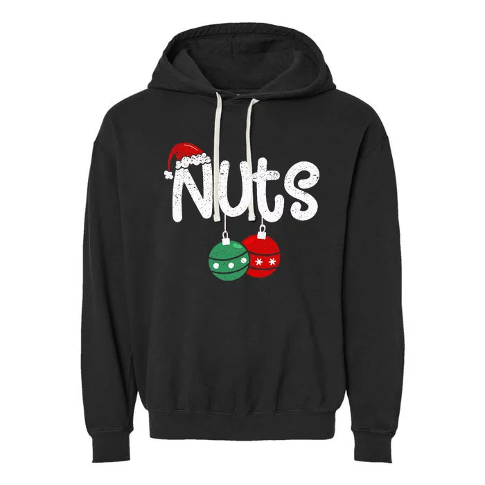 Chest Nuts Couple Christmas Pajama Chestnuts Xmas Gift Garment-Dyed Fleece Hoodie