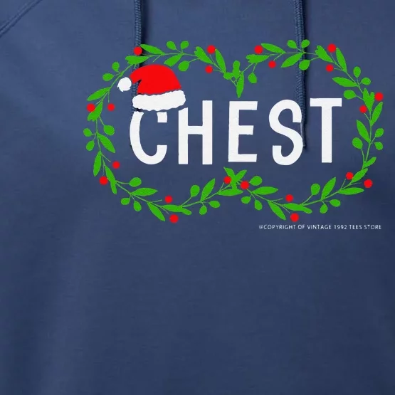 Chest Nuts Christmas Funny Matching Couple Chestnuts Funny Performance Fleece Hoodie