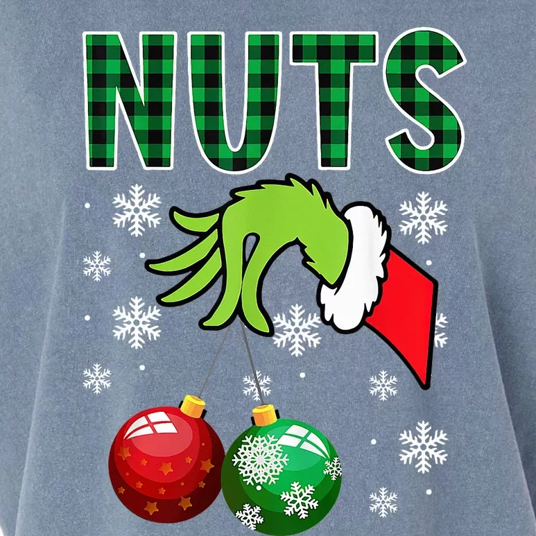 Chest Nuts Christmas  Funny Matching Couple Chestnuts Garment-Dyed Women's Muscle Tee